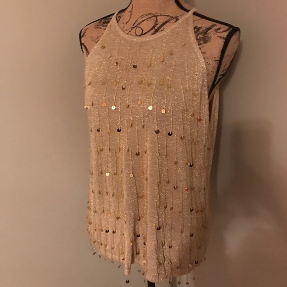 Sleeveless gold sweater size 14/16 - Picture 1 of 4